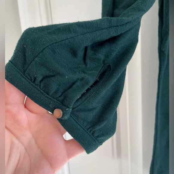 Ann Taylor Loft Dark Green Pleated 3/4 Sleeve Banded Hem  Top Size XS - Picture 6 of 8